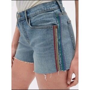 Gap blue denim mid rise festive colorful summer shorts‎ 6-28 regular